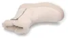 A single beige boot with faux fur trim and a zipper. Produktbild-Vorschau