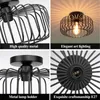 Deckenleuchte Schwarz 30cm, Modern Deckenlampe Metall E27, Produktbild-Vorschau 8