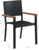 vidaXL Chaises de jardin 2 pcs. Poly-Rotin Noir Voir les images du produit 4
