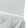 vidaXL Cesto per biancheria con rotelle Bianco 60x35x60,5 Anteprima dell’immagine prodotto 9