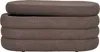 A brown upholstered ottoman with a textured fabric. Produktbild-Vorschau