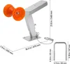 A boat trailer seat with rollers and mounting hardware, with dimensions indicated. Podgląd zdjęcia produktu