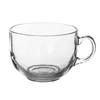 A clear glass mug with a handle against a white background. Voir les images du produit