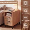 COSTWAY Stolik pomocniczy ze stacją ładującą, stolik nocny Podgląd zdjęcia produktu 5