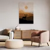 Muralo Leinwandbild Canvas für Esszimmer BERGE Hirsch Sonne Produktbild-Vorschau 5
