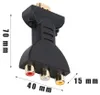 A black HDMI to RCA adapter with dimensions indicated by text overlays. Produktbild-Vorschau