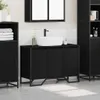 vidaXL Waschbeckenunterschrank mit Tür Schwarze Eiche 91 x Produktbild-Vorschau 4