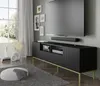 A modern living room with a TV stand, TV, and decorative items. Podgląd zdjęcia produktu