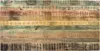 A close-up, top-down view of a wooden tabletop with a distressed, multi-colored finish. Produktbild-Vorschau