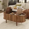 Tavolino ovale Merax in MDF con gambe in legno massello, Anteprima dell’immagine prodotto 2