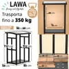 Porta legna da esterno Tetto 91×56×117 cm Gambe regolabili Anteprima dell’immagine prodotto 2