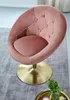 WOHNLING Lounge chair velvet pink / gold design otočná Náhled obrázku produktu 4