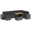 Modulares 9-tlg. Garten-Lounge-Set, Poly Rattan Schwarz, Produktbild-Vorschau 1