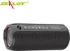 A black portable Bluetooth speaker with colorful LED lighting on the side and control buttons on top. Podgląd zdjęcia produktu