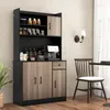A kitchen storage cabinet with a coffee maker and other items on display. Podgląd zdjęcia produktu