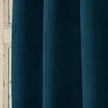 Ösengardine Cordoptik einfarbig petrolblau 140x260cm Produktbild-Vorschau 3