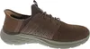 A side view of a single brown Skechers sneaker. Produktbild-Vorschau