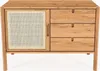 Kommode Zola Wildeiche massiv und Rattan 97x69 cm mit 3 Produktbild-Vorschau 2