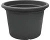 A dark gray plastic planter pot is shown against a white background. Náhled obrázku produktu