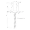 Technical drawing of a U-shaped post support with dimensions and specifications. Produktbild-Vorschau