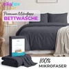 EllaTex Premium Mikrofaser Bettwäsche 200x220 + 2x 80x80 cm Produktbild-Vorschau 2