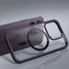A clear phone case with a purple frame is shown next to a purple smartphone. Anteprima dell’immagine prodotto