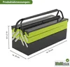 Werkzeugkiste 53x20x21cm 5 Fächer 22 L aus Stahl lackiert Produktbild-Vorschau 3