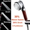 A product image showcasing a shower head with different spray modes and promotional text. Anteprima dell’immagine prodotto