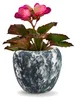 Jodeco Blumentopf Marmor - weis/schwarz - Keramik - 18x16 Produktbild-Vorschau 2