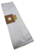 A white vacuum cleaner bag with a brown cardboard attachment. Produktbild-Vorschau