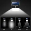 A solar-powered wall light is shown with diagrams illustrating its light projection compared to competitors. Voir les images du produit