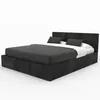 A modern, upholstered bed frame with a headboard and two pillows. Produktbild-Vorschau