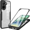 A phone case and a phone with a screen protector are displayed against a white background. Voir les images du produit