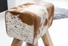 Design Turnbock stołek kozia skóra brązowy / biały 40 x 30 Podgląd zdjęcia produktu 10