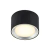 A black cylindrical ceiling light with a silver trim and a lit white interior. Produktbild-Vorschau