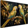 Leinwandbild Papageien Vögel Gold 90x60 Feeby Gold bild für Produktbild-Vorschau 1