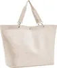 A cream-colored tote bag with a textured surface and beige straps, shown against a white background. Voir les images du produit