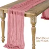 1 Stück Rosa RomSeihtuch Tischläufer lang Boho Rustikaler Produktbild-Vorschau 1
