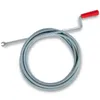 A coiled drain cleaning snake with a red handle, isolated on a white background. Produktbild-Vorschau