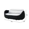 A product image of an outdoor sofa with dimensions indicated. Produktbild-Vorschau