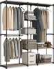 Offene Kleiderschrank mit Regalen und Kleiderstangen - Produktbild-Vorschau 1