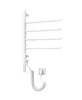 A white electric towel warmer with four rotating arms is shown against a white background. Podgląd zdjęcia produktu