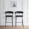 2er-Set Barhocker aus grauem Stoff THEA Produktbild-Vorschau 3