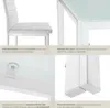 A collage showing close-ups of a white dining set, likely a table and chairs. Náhled obrázku produktu
