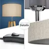 Tischleuchte Dreibein Nachttischlampe Stehlampe E27 Stoff Produktbild-Vorschau 4
