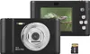 A black digital camera and a 32GB TF card are displayed against a white background. Náhled obrázku produktu