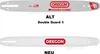 Two chainsaw guide bars are shown, one labeled 'ALT' (old) and the other 'NEU' (new). Náhled obrázku produktu
