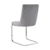 A single gray dining chair with a quilted back and silver metal legs, shown from the back against a white background. Náhľad obrázku produktu