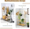 A collage of two images showing a bamboo clothing rack with different styling options. Anteprima dell’immagine prodotto