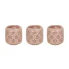 3tlg. Windlicht RETRO FLOWER rosa aus Steinzeug H9,5cm mit Produktbild-Vorschau 1